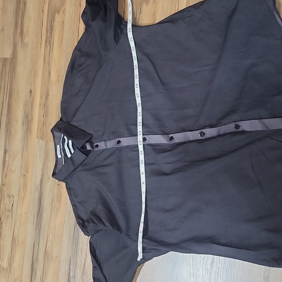 CALVIN KLEIN Body Fit Two Tone Gray Button Down Roll Tab Shirt - Picture 9 of 14